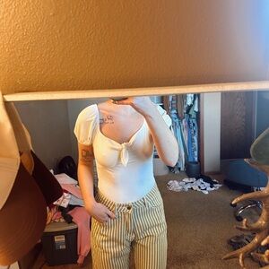 White Tie-Front bodysuit